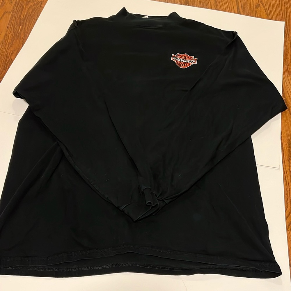 Harley Davidson long sleeved black t-shirt cotton mock neck size XXL